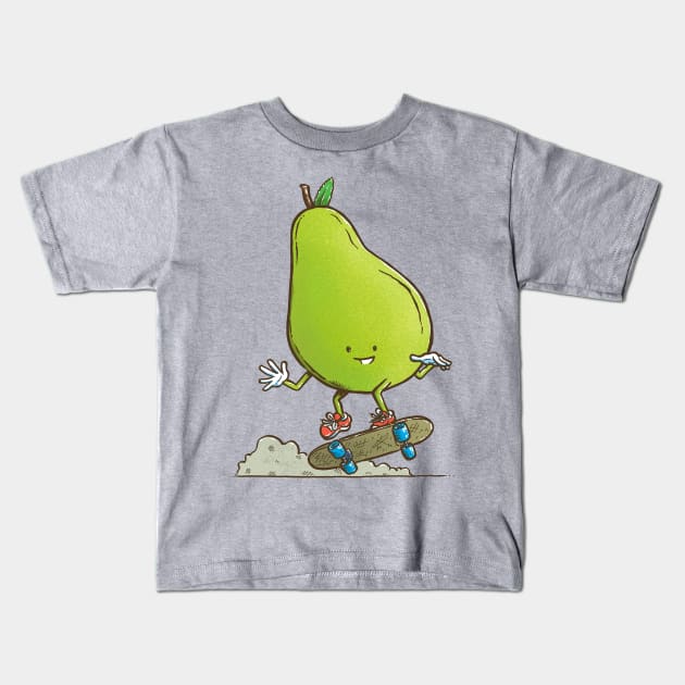 The Pear Skater Kids T-Shirt by nickv47